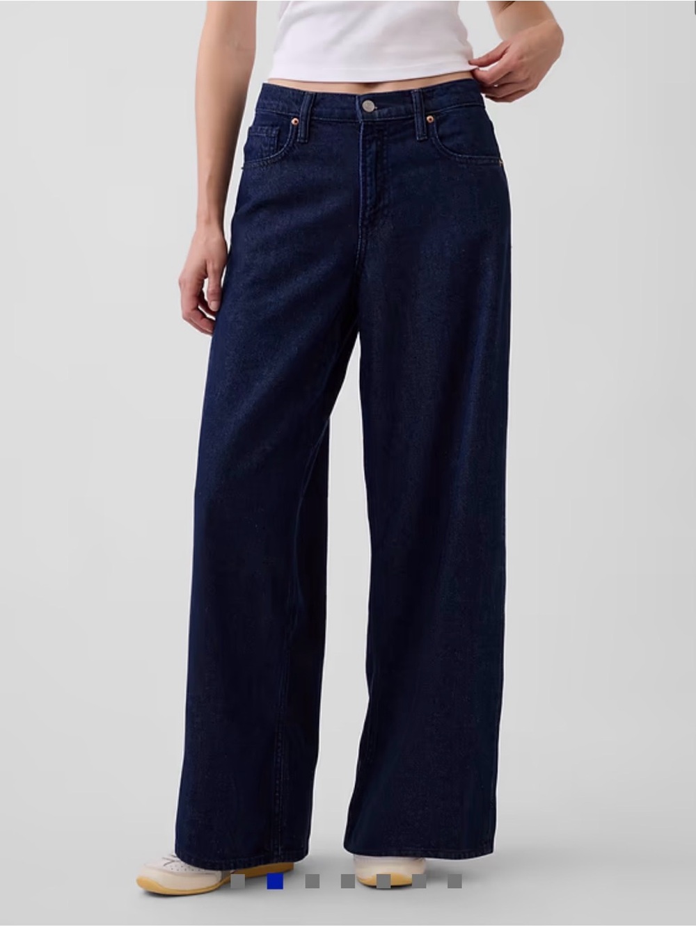 Gap Mid Rise UltraSoft Baggy Jeans, Rinsed Indigo, 28/6P